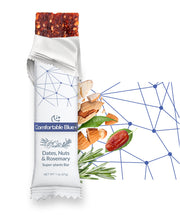 Load image into Gallery viewer, Comfortable Blue+ Dates, Nuts,  Rosemary & myAir's adaptogens formulations.