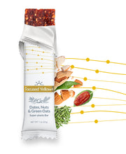 Load image into Gallery viewer, Focused Yellow+ Dates, Nuts, Green Oats & myAir's adaptogens formulations.