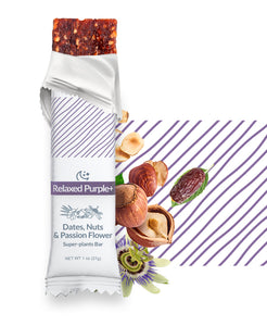 Relaxed Purple+ Dates, Nuts, Rosemary & myAir's adaptogens formulations.